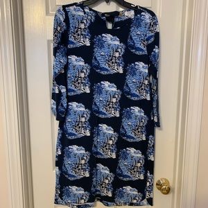 Crown & Ivy Nautical Stretchy Navy and White Dress